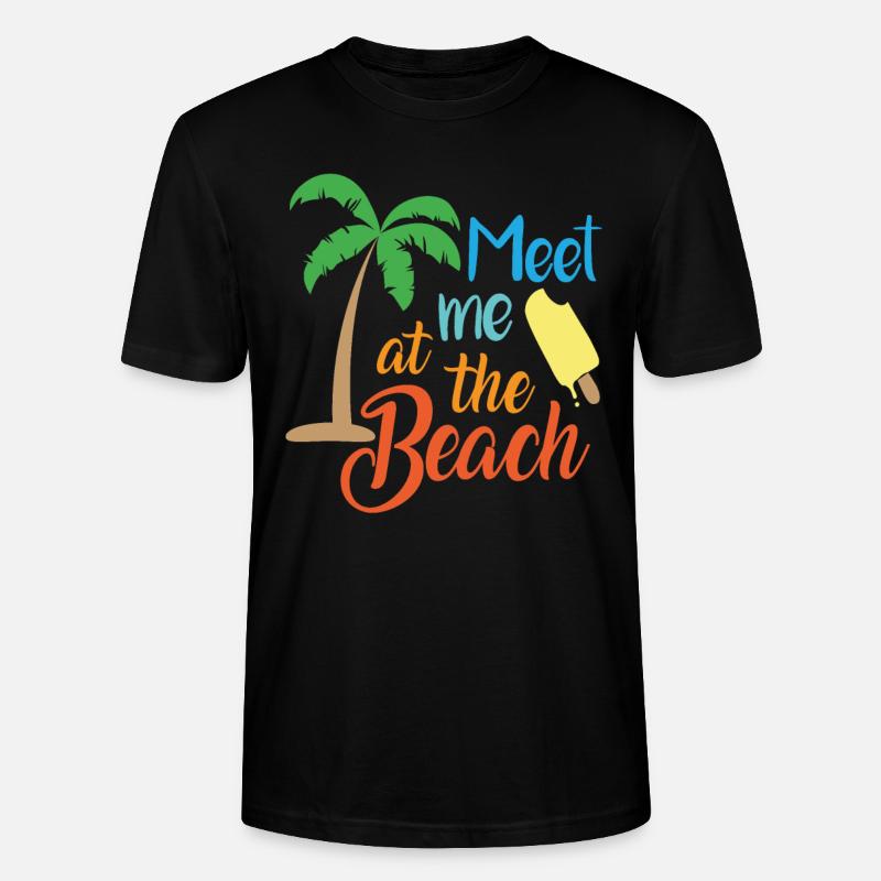 Rencontrez-moi à la plage Citations - T-shirt bio CRAFTER Stanley Stella Unisexe - noir