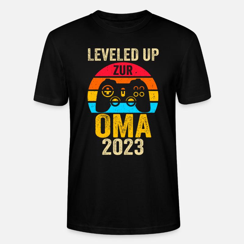 Großmutter 2023 Schwanger Werdende Oma - Stanley/Stella Unisex Bio-T-Shirt CRAFTER - Schwarz