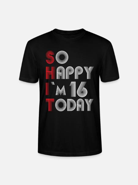 16 Birthday - Stanley/Stella CRAFTER Unisex Organic T-Shirt - black
