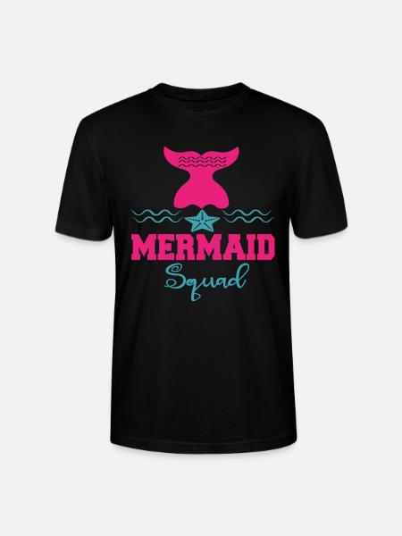 Mermaid Squad Mermaid Quotes - Stanley/Stella CRAFTER Unisex Organic T-Shirt - black