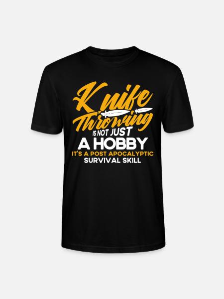 Messerwurfscheibe Geschenk Messerwerfer - Stanley/Stella Unisex Bio-T-Shirt CRAFTER - Schwarz