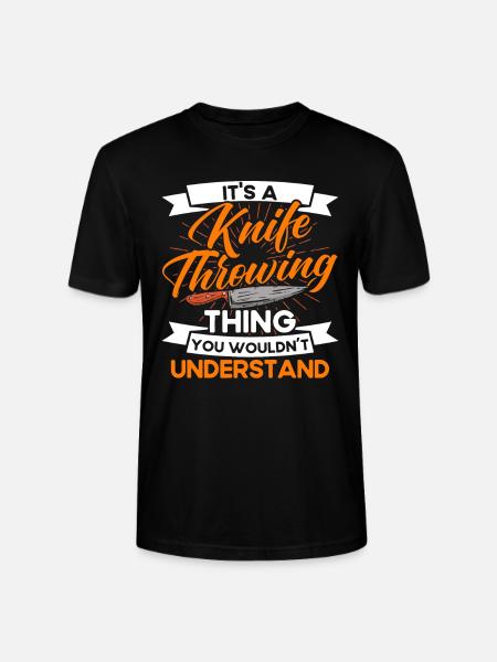 Messerwurfscheibe Geschenk Messerwerfer - Stanley/Stella Unisex Bio-T-Shirt CRAFTER - Schwarz