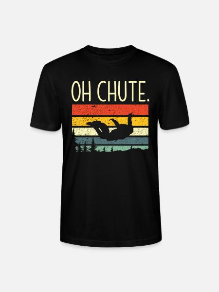 Retro Skydiving Skydivers - Stanley/Stella CRAFTER Unisex Organic T-Shirt - black