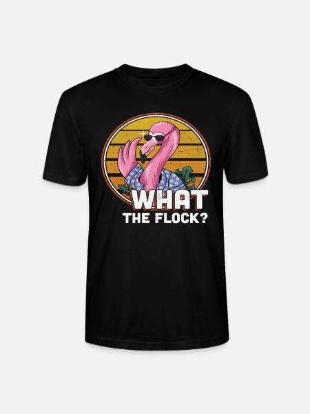 Was die Herde Flamingo - Stanley/Stella Unisex Bio-T-Shirt CRAFTER - Schwarz