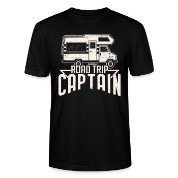 Road Trip Captain Road Trip Zitate - Stanley/Stella Unisex Bio-T-Shirt CRAFTER - Schwarz - Vorne - Alina (178cm) & Michal (187cm)