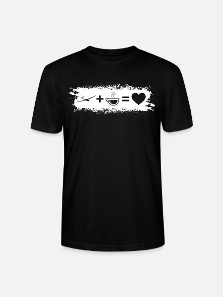 Grunge Rectangle - Heart - Coffee - Glider - - Stanley/Stella CRAFTER Unisex Organic T-Shirt - black
