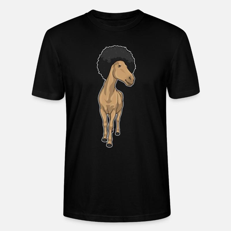 Pferd Afro - Stanley/Stella Unisex Bio-T-Shirt CRAFTER - Schwarz
