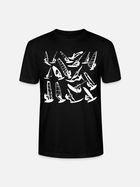 Windsurfing Windsurfen Silhouette - Stanley/Stella Unisex Bio-T-Shirt CRAFTER - Schwarz