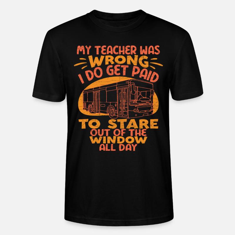 Schulbus Busfahrer Geschenk Bus - Stanley/Stella Unisex Bio-T-Shirt CRAFTER - Schwarz