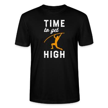 Stabhochsprung Hochsprung Leichtathletik Zehnkampf - Stanley/Stella Unisex Bio-T-Shirt CRAFTER - Schwarz - Vorne - Alina (178cm) & Michal (187cm)