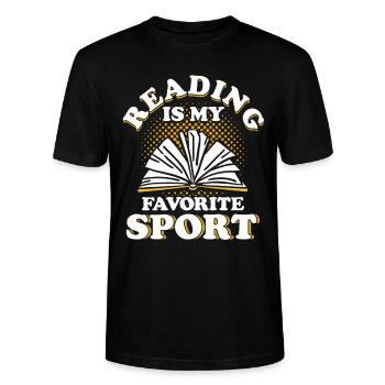 Livre de lecture livre livre cadeau lecture de livres - T-shirt bio CRAFTER Stanley Stella Unisexe - noir - Devant - Alina (178cm) & Michal (187cm)