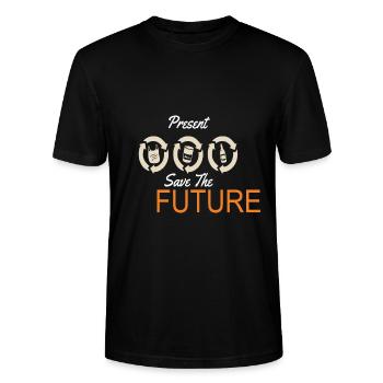 Recyceln Sie die Gegenwart, retten Sie die zukünftige Erde - Stanley/Stella Unisex Bio-T-Shirt CRAFTER - Schwarz - Vorne - Alina (178cm) & Michal (187cm)