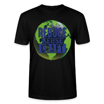 Reduzieren Sie die Wiederverwendung von Craft Earth Protection Support - Stanley/Stella Unisex Bio-T-Shirt CRAFTER - Schwarz - Vorne - Alina (178cm) & Michal (187cm)