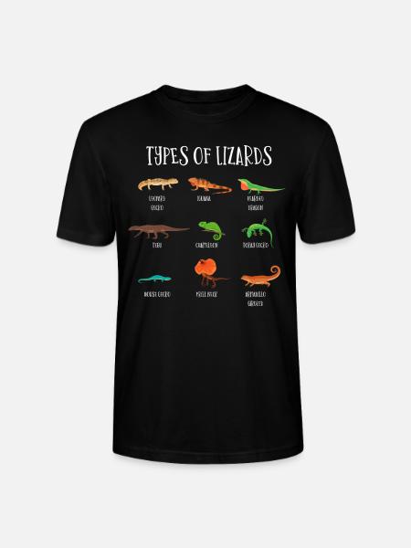 Types of lizards, lizards, reptiles - Stanley/Stella CRAFTER Unisex Organic T-Shirt - black