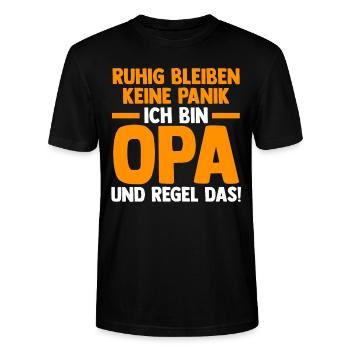 Großvater Großpapa Opi Opa - Stanley/Stella Unisex Bio-T-Shirt CRAFTER - Schwarz - Vorne - Alina (178cm) & Michal (187cm)