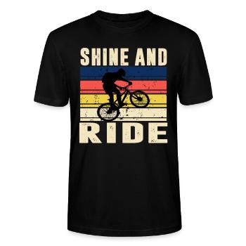 Shine and Ride Cool Citations - T-shirt bio CRAFTER Stanley Stella Unisexe - noir - Devant - Alina (178cm) & Michal (187cm)