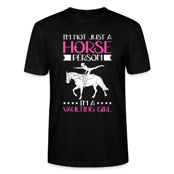 Voltigieren Pferdesport Reitsport Pferde Geschenk - Stanley/Stella Unisex Bio-T-Shirt CRAFTER - Schwarz - Vorne - Alina (178cm) & Michal (187cm)