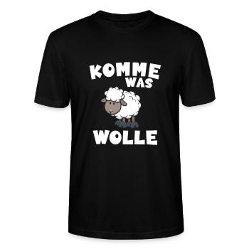 Komme was wolle - Stanley/Stella Unisex Bio-T-Shirt CRAFTER - Schwarz - Vorne - Alina (178cm) & Michal (187cm)