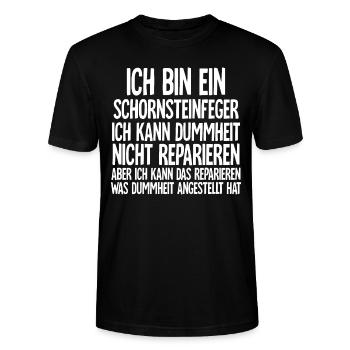 Schornsteinfeger - Stanley/Stella Unisex Bio-T-Shirt CRAFTER - Schwarz - Vorne - Alina (178cm) & Michal (187cm)