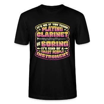 Klarinette Spielen Klarinettist - Stanley/Stella Unisex Bio-T-Shirt CRAFTER - Schwarz - Vorne - Alina (178cm) & Michal (187cm)