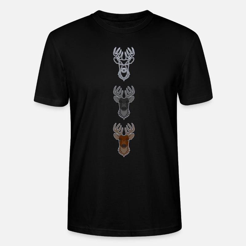 Rothirsch Geweih mit Hirschgeweih - Stanley/Stella Unisex Bio-T-Shirt CRAFTER - Schwarz
