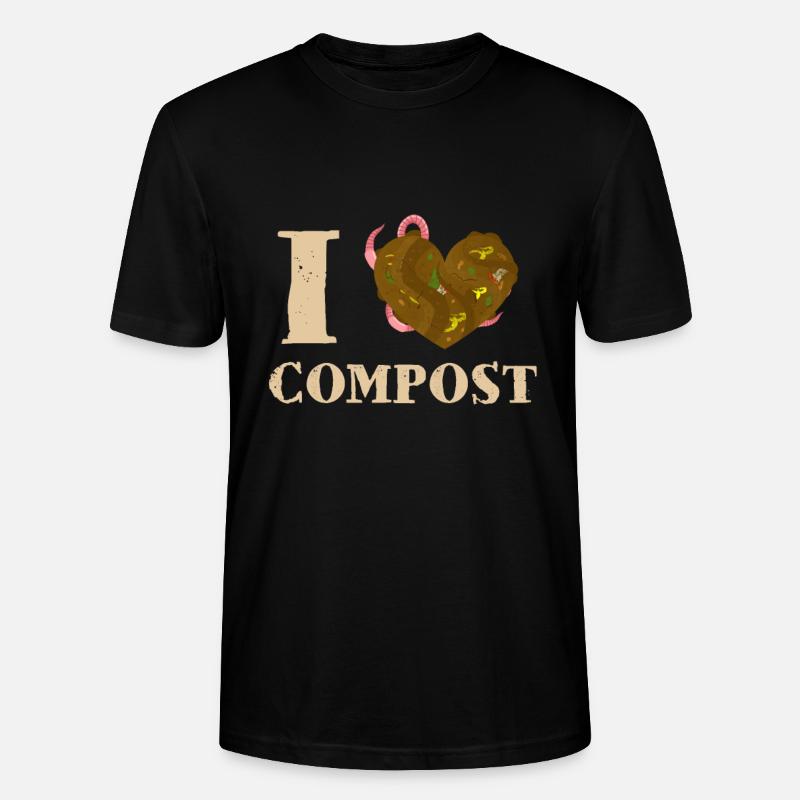 Compost Worms Gift - Stanley/Stella CRAFTER Unisex Organic T-Shirt - black