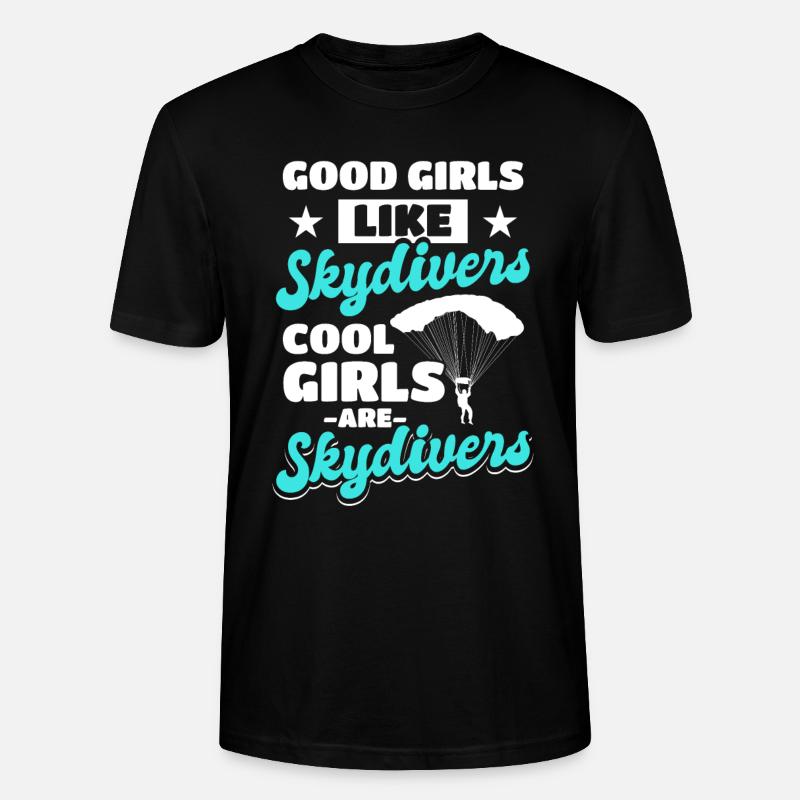 Coole Mädchen sind Fallschirmspringer - Stanley/Stella Unisex Bio-T-Shirt CRAFTER - Schwarz