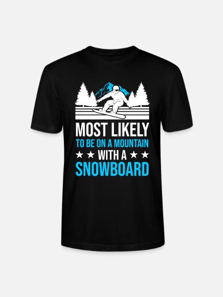 Snowboard Skiing Snowboarders - Stanley/Stella CRAFTER Unisex Organic T-Shirt - black