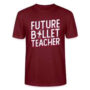 Futur professeur de ballet Ballet Ballet danseur - T-shirt bio CRAFTER Stanley Stella Unisexe - bordeaux - Devant - Alina (178cm) & Michal (187cm)