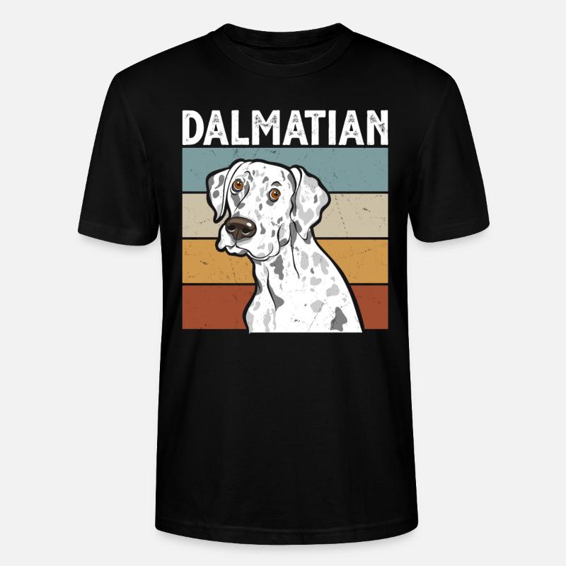 Retro Dalmatiner Hund - Stanley/Stella Unisex Bio-T-Shirt CRAFTER - Schwarz