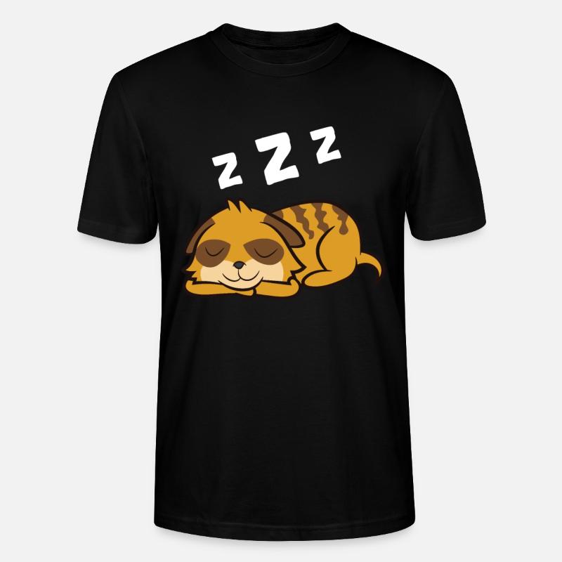 Erdmännchen Müde Erdmännchen Pyjama Schlafendes - Stanley/Stella Unisex Bio-T-Shirt CRAFTER - Schwarz