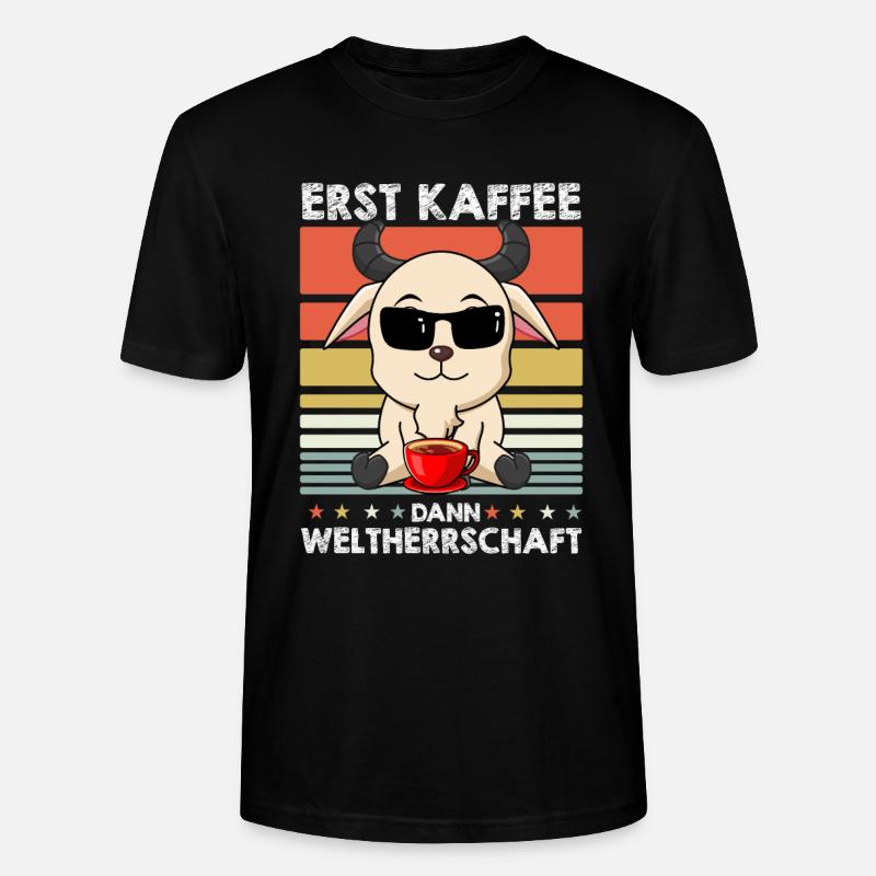 Ziege Sonnenbrille Kaffee - Stanley/Stella Unisex Bio-T-Shirt CRAFTER - Schwarz
