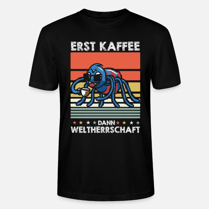 Spinne Kaffee-Sonnenbrille - Stanley/Stella Unisex Bio-T-Shirt CRAFTER - Schwarz