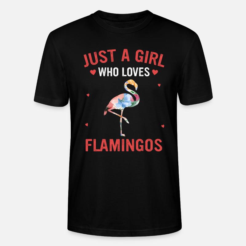 Flamingo Tier Rosa - Stanley/Stella Unisex Bio-T-Shirt CRAFTER - Schwarz
