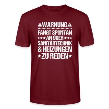 Usine mécanicien plombier plombier chauffage sanitaire - T-shirt bio CRAFTER Stanley Stella Unisexe - bordeaux - Devant - Alina (178cm) & Michal (187cm)