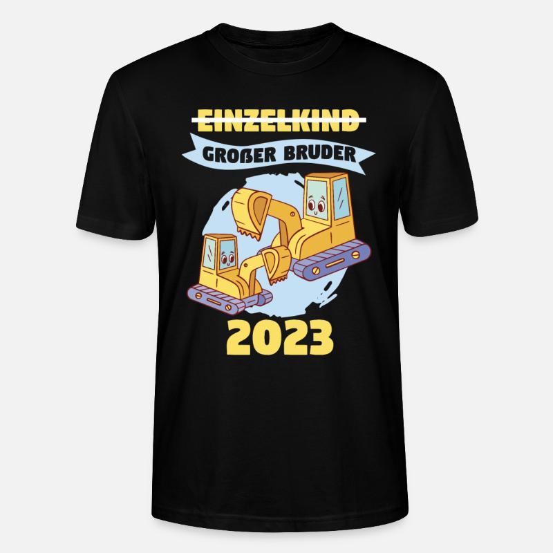 Bruder 2023 Bagger Baggerfahrer Bruder - Stanley/Stella Unisex Bio-T-Shirt CRAFTER - Schwarz