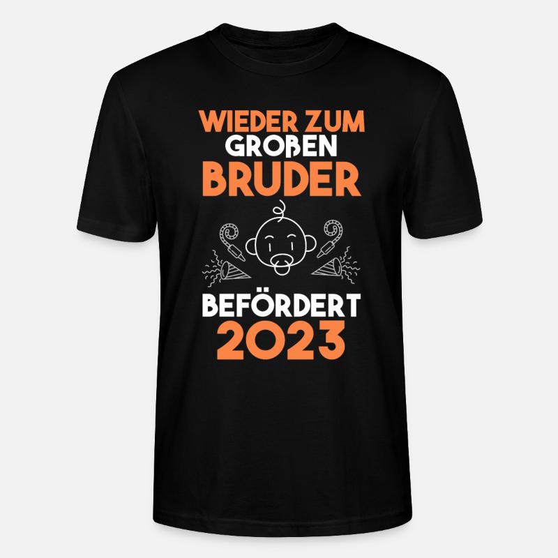 Bruder 2023 Bär Werdender Bruder - Stanley/Stella Unisex Bio-T-Shirt CRAFTER - Schwarz