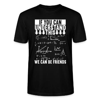 Math Math Teacher - Stanley/Stella CRAFTER Unisex Organic T-Shirt - black - Front - Alina (178cm) & Michal (187cm)