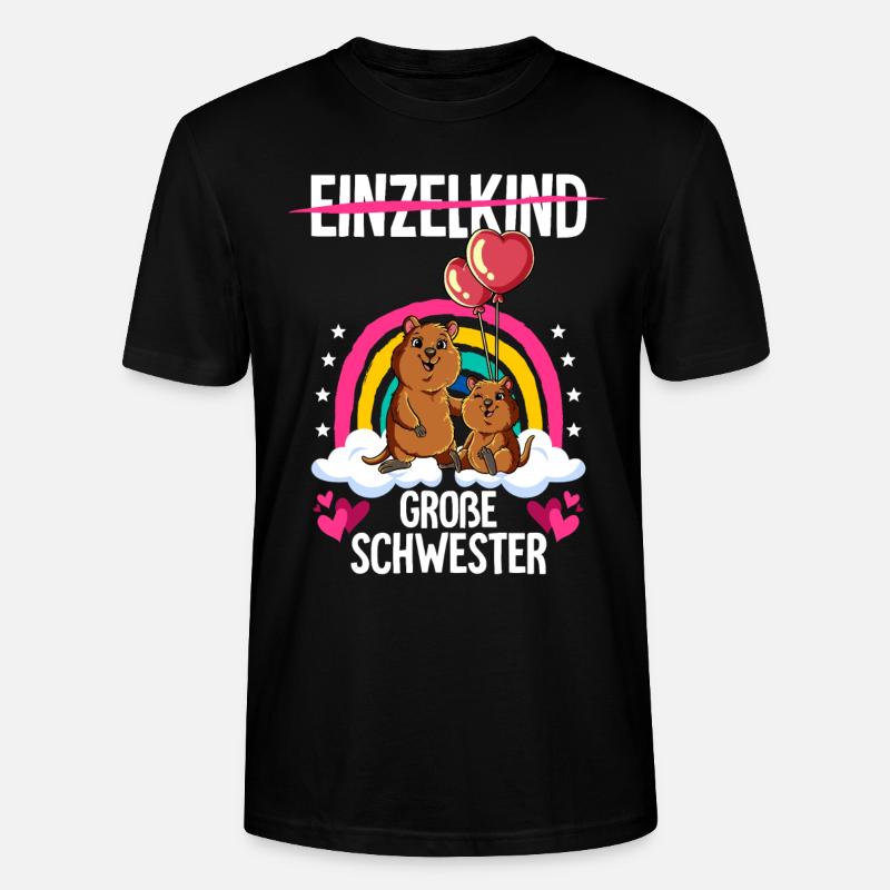 Ich werde Große Schwester Quokka - Stanley/Stella Unisex Bio-T-Shirt CRAFTER - Schwarz