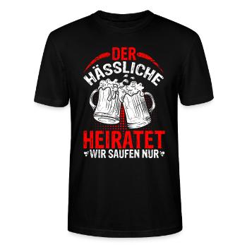 JGA PARTY Spruch Saufen Junggesellenabschied Gesch - Stanley/Stella Unisex Bio-T-Shirt CRAFTER - Schwarz - Vorne - Alina (178cm) & Michal (187cm)