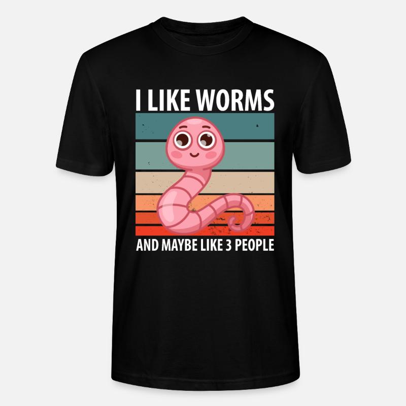 Compost Worms Gift - Stanley/Stella CRAFTER Unisex Organic T-Shirt - black
