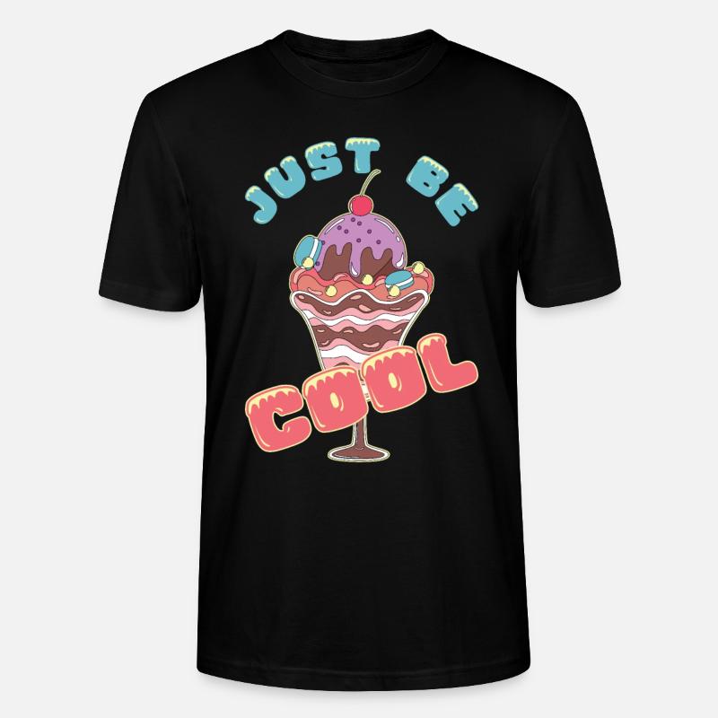 Eiscreme logo Sommer Softeis Geschenkidee - Stanley/Stella Unisex Bio-T-Shirt CRAFTER - Schwarz