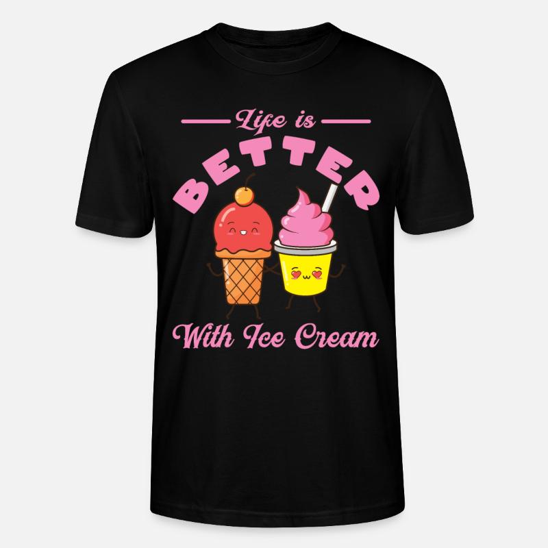 Eiscreme logo Sommer Softeis Geschenkidee - Stanley/Stella Unisex Bio-T-Shirt CRAFTER - Schwarz