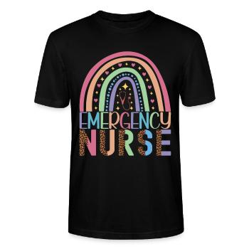 Nurse Caregiver - Stanley/Stella CRAFTER Unisex Organic T-Shirt - black - Front - Alina (178cm) & Michal (187cm)