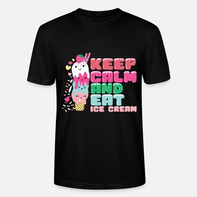 Eiscreme logo Sommer Softeis Geschenkidee - Stanley/Stella Unisex Bio-T-Shirt CRAFTER - Schwarz