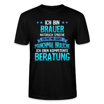 Brauer - Stanley/Stella Unisex Bio-T-Shirt CRAFTER - Schwarz - Vorne - Alina (178cm) & Michal (187cm)
