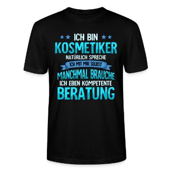 Kosmetiker - Stanley/Stella Unisex Bio-T-Shirt CRAFTER - Schwarz - Vorne - Alina (178cm) & Michal (187cm)