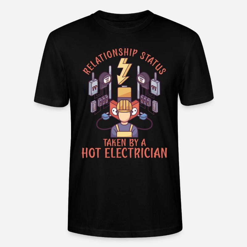 Electrician Electrical Engineer Lineman Electrical - Stanley/Stella CRAFTER Unisex Organic T-Shirt - black