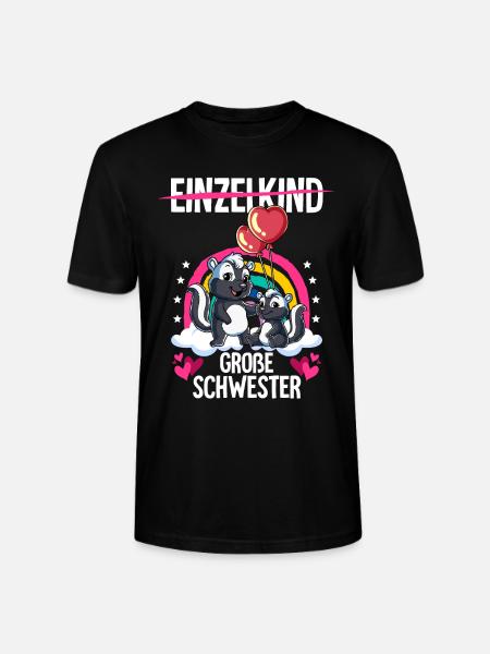 Ich werde Große Schwester Stinktier - Stanley/Stella Unisex Bio-T-Shirt CRAFTER - Schwarz