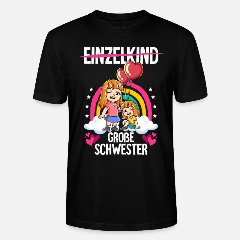 Ich werde Große Schwester Mädchen - Stanley/Stella Unisex Bio-T-Shirt CRAFTER - Schwarz